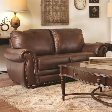 Traditional Loveseat with Rolled Arms